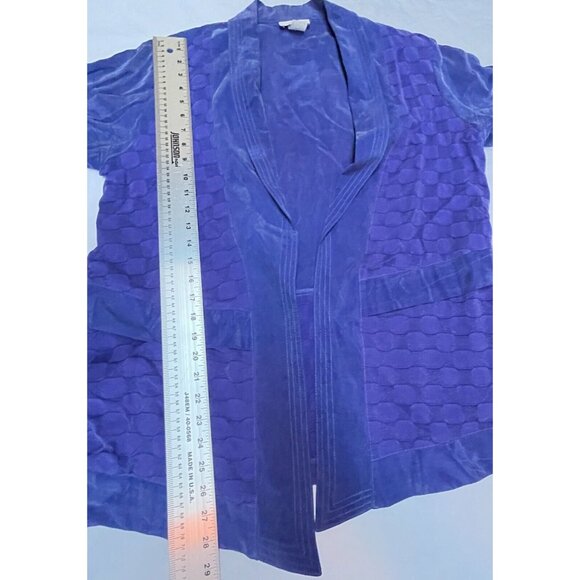 IC Collections Womens Medium Silk Open Front Cardigan Jacket Purple Lightweight - Picture 8 of 8